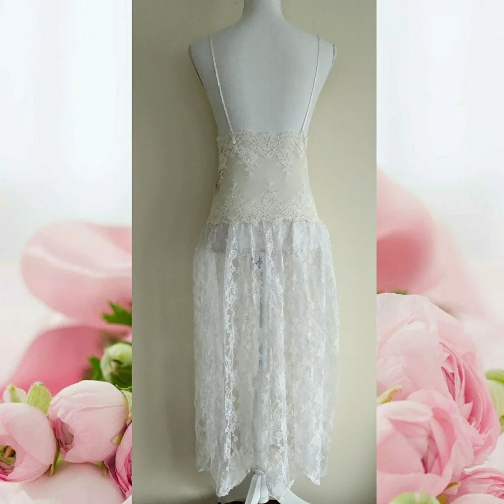 Vintage Victoria's Secret Long Lace Gown Bridal - Picture 2 of 8